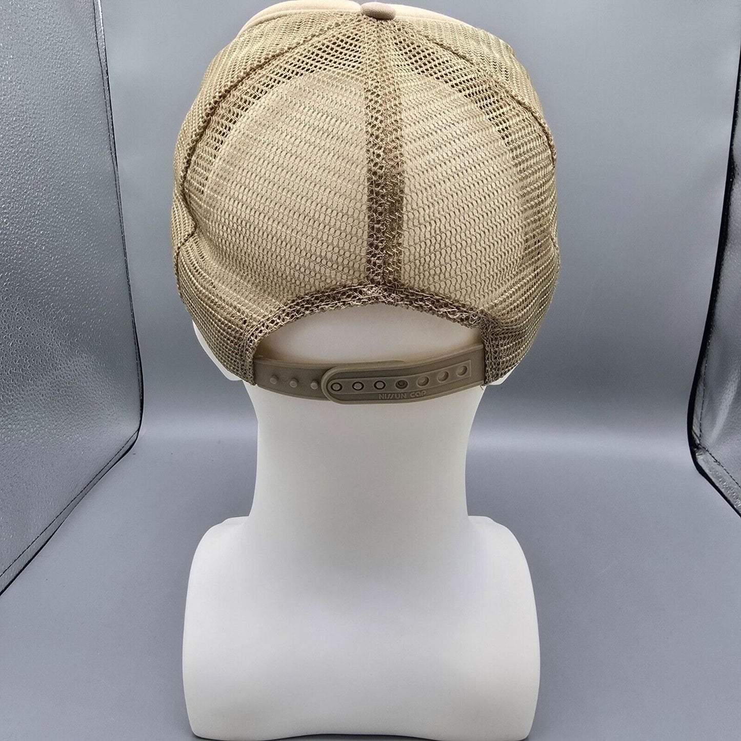 Vintage St. Thomas U.S. Virgin Islands Flag Patch Beige Nissun Cap Trucker Hat