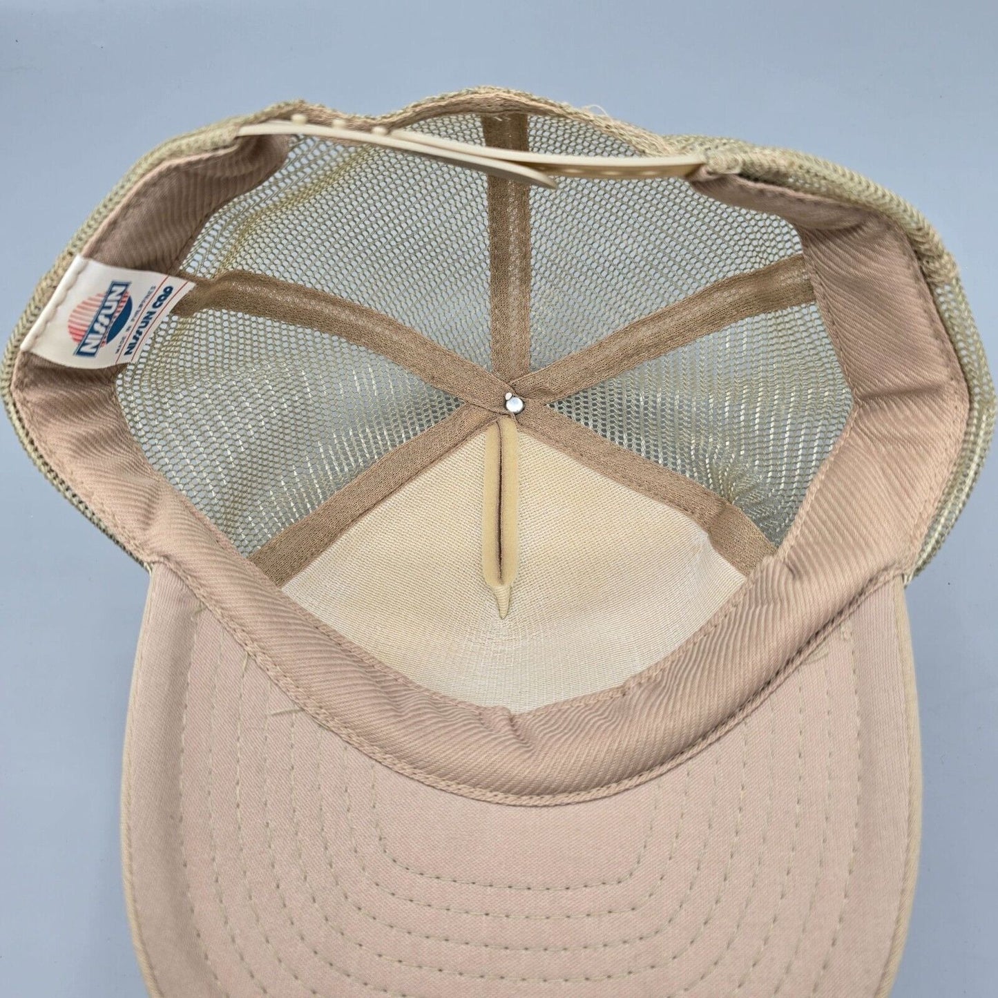 Vintage St. Thomas U.S. Virgin Islands Flag Patch Beige Nissun Cap Trucker Hat