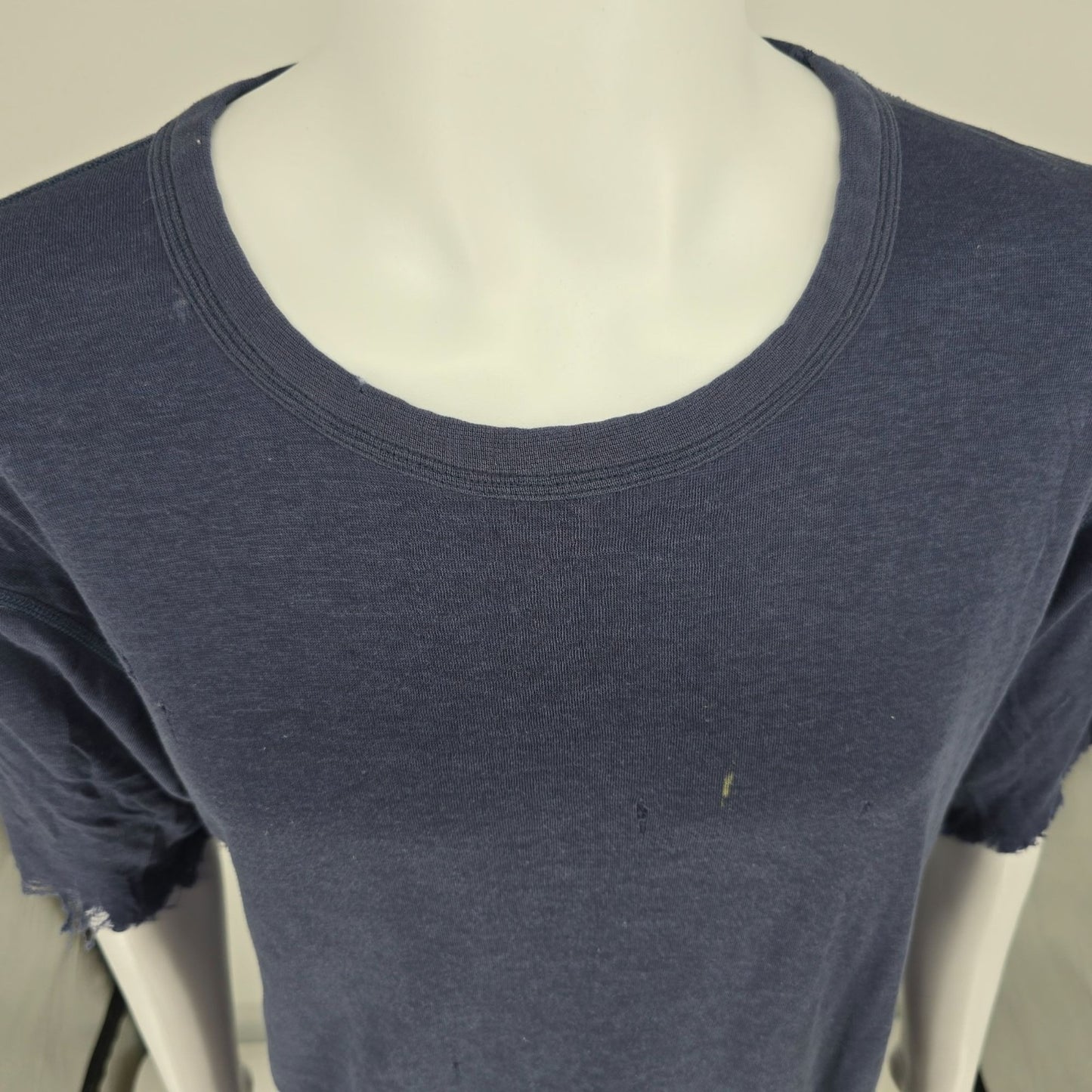 Thrashed Duofold Navy Blue Merino Wool/Nylon Blend Dual Layer Thermal Top (L/XL)