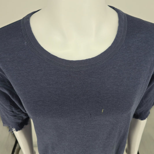 Thrashed Duofold Navy Blue Merino Wool/Nylon Blend Dual Layer Thermal Top (L/XL)