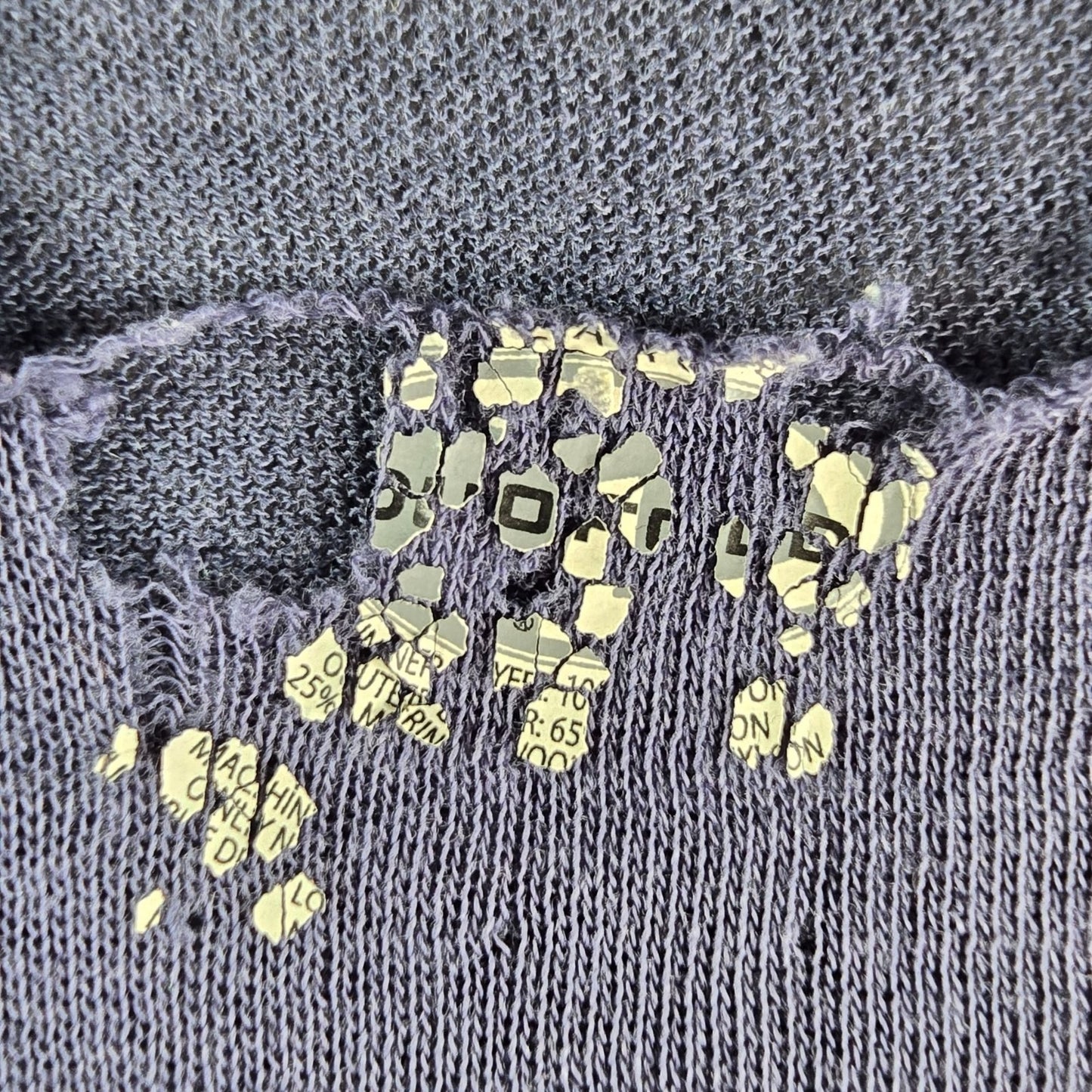 Thrashed Duofold Navy Blue Merino Wool/Nylon Blend Dual Layer Thermal Top (L/XL)