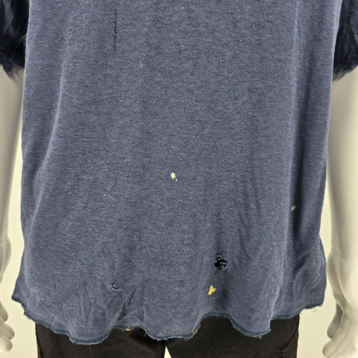 Thrashed Duofold Navy Blue Merino Wool/Nylon Blend Dual Layer Thermal Top (L/XL)