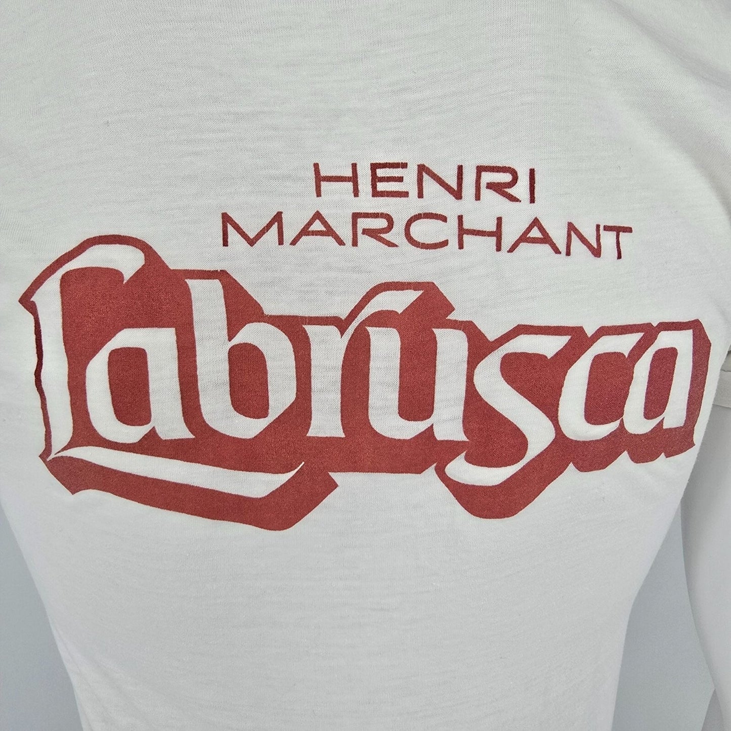 Vintage 1970s Henri Marchant Labrusca "Not the Usual" Thin Promo T-Shirt (XS)