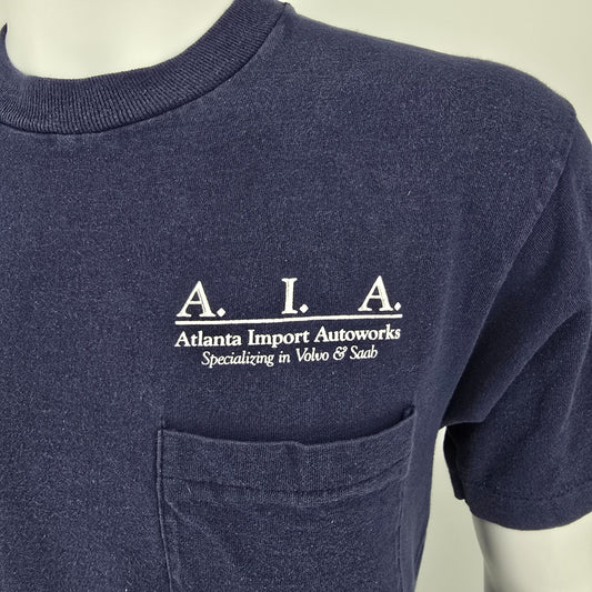 Vintage 1990s AIA Atlanta Import Autoworks Volvo Saab Pocket T-Shirt (M)