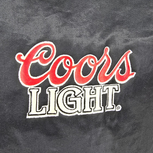 Vintage 1990s Egads Coors Light "The Silver Bullet" Nylon Satin Jacket (M)