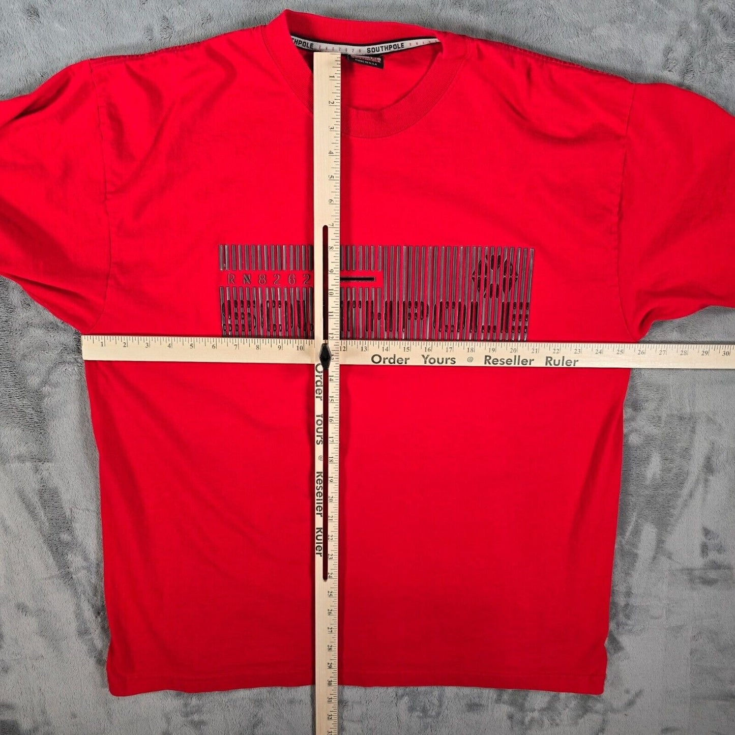 Vintage Y2K Southpole Made in USA Gel Printed Barcode Logo Graphic T-Shirt (XL)