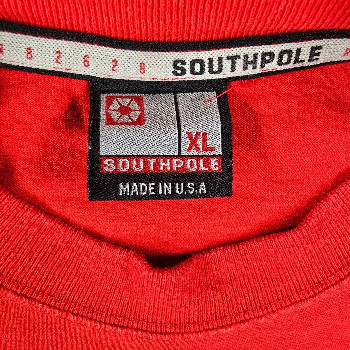 Vintage Y2K Southpole Made in USA Gel Printed Barcode Logo Graphic T-Shirt (XL)