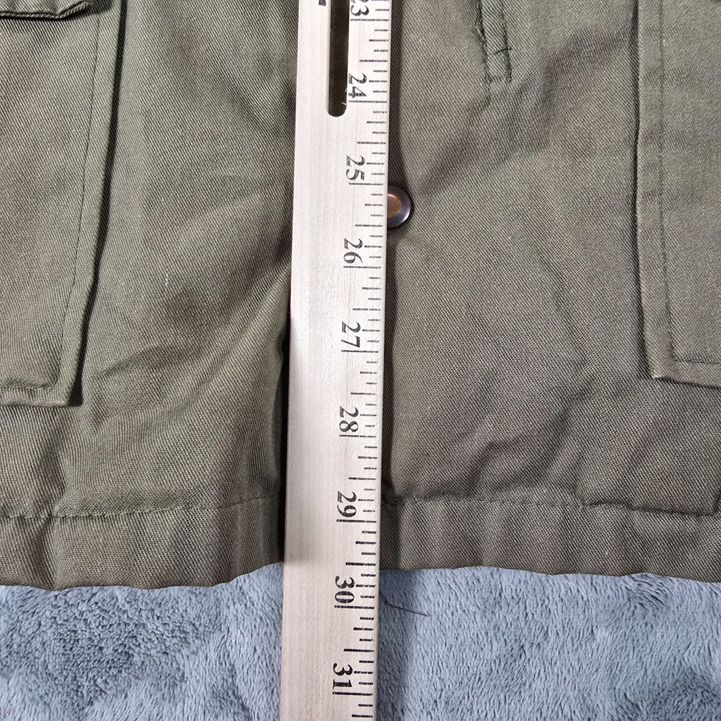 Vintage 1970s Unbranded M-65 Style Olive Field Jacket w/ Pile Lining (L)