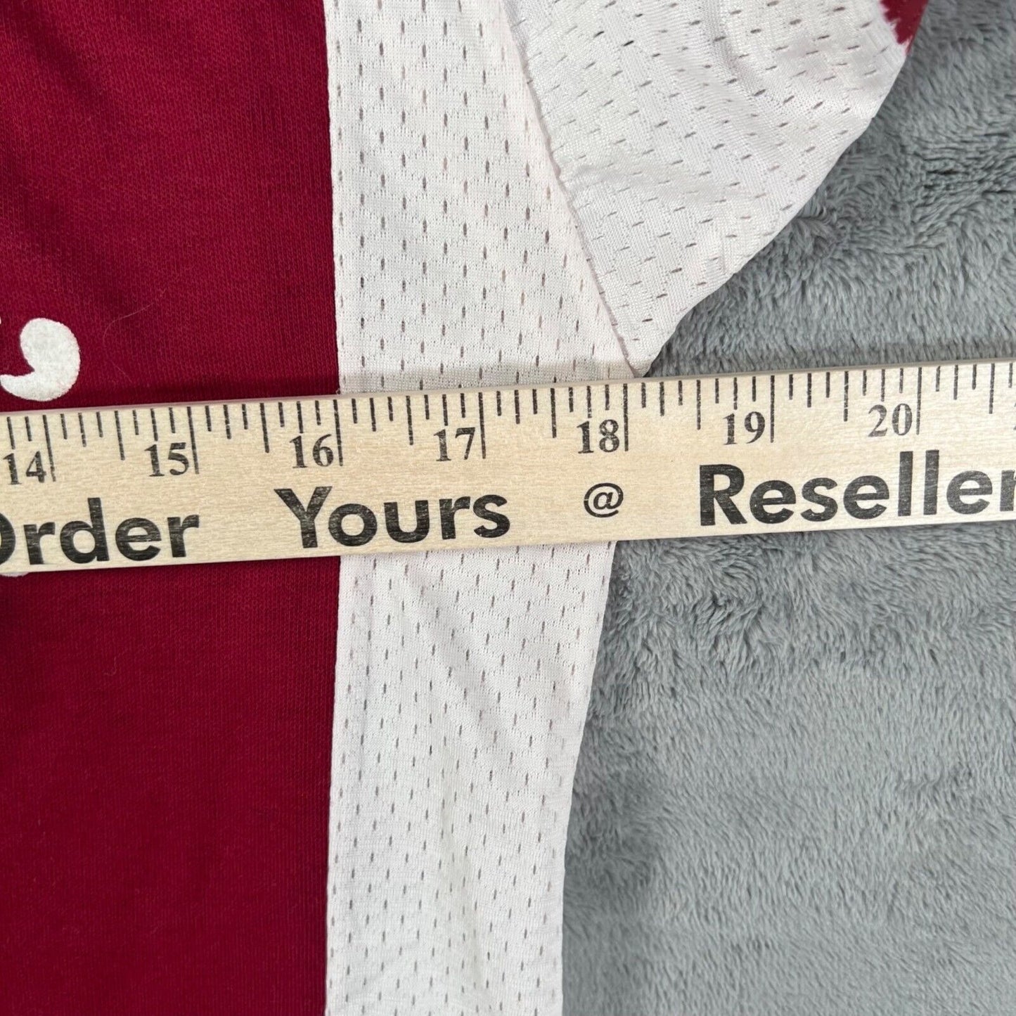 Vintage 1980s Red Mount St. Mary's College Football Jersey Mesh T-Shirt (Small)