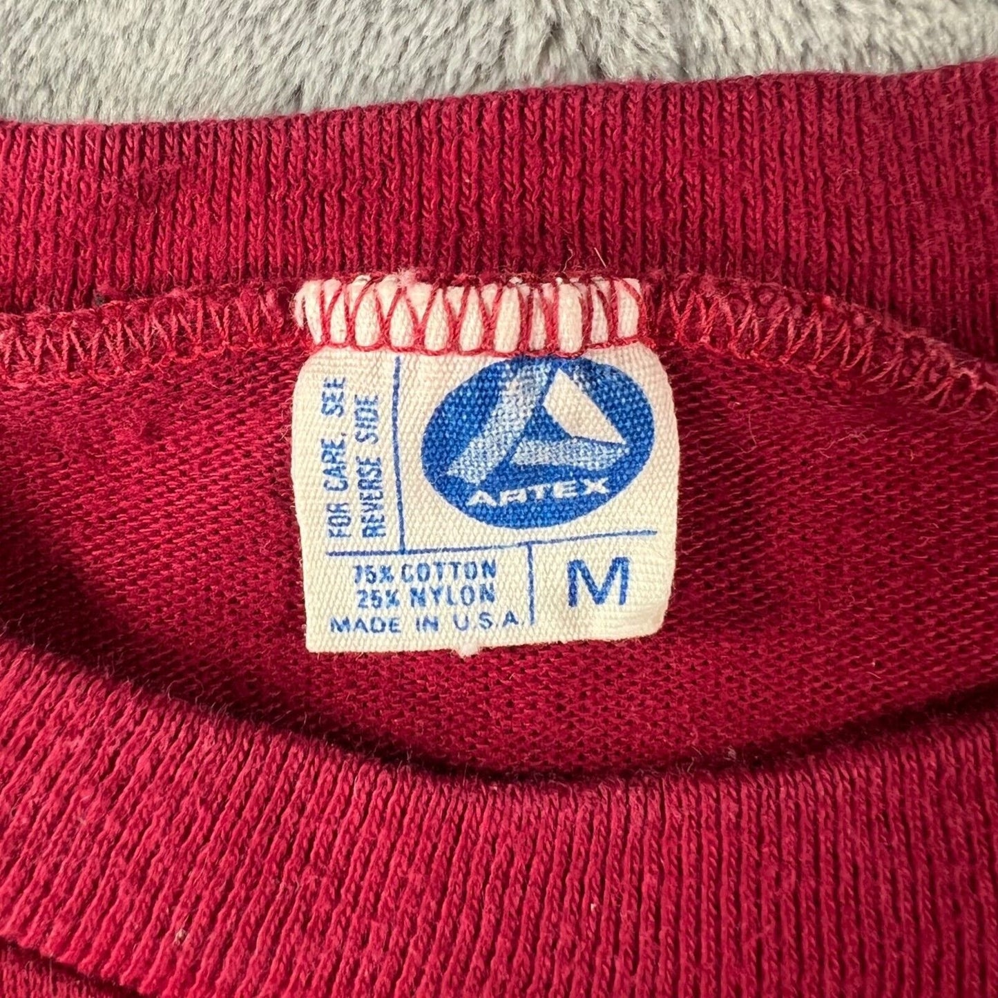 Vintage 1980s Red Mount St. Mary's College Football Jersey Mesh T-Shirt (Small)