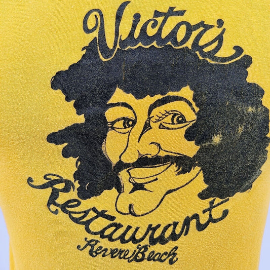 Vintage Single Stitch 1970s Victor's Restaurant Revere Beach, MA T-Shirt (2XS)