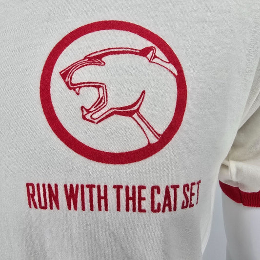 Vintage 1970s Mercury Cougar "Run with the Cat Set" Promo Ringer T-Shirt (M)