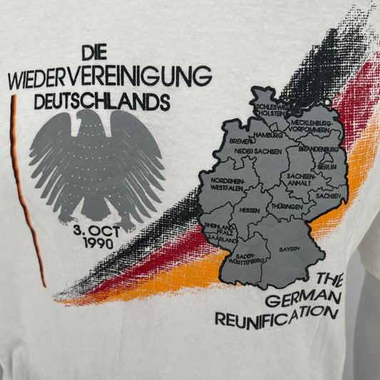 Vintage 1990 Single Stitch Wiedervereinigung German Reunification T-shirt (L)