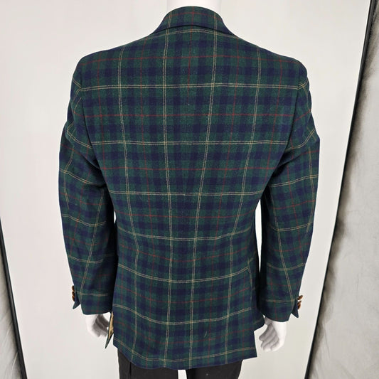 Vintage 1980s Bill Blass for PBM Tartan Wool Plaid Sport Coat (39R)