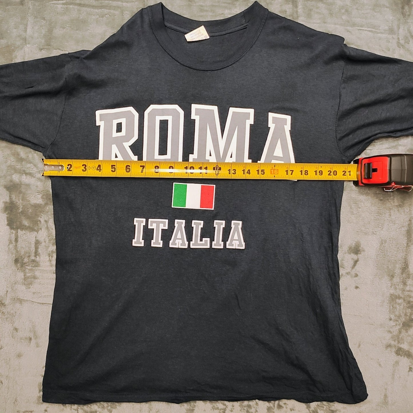 Original Carisma "Roma Italia" Italian Flag Blue Graphic T-Shirt (Womens XL)