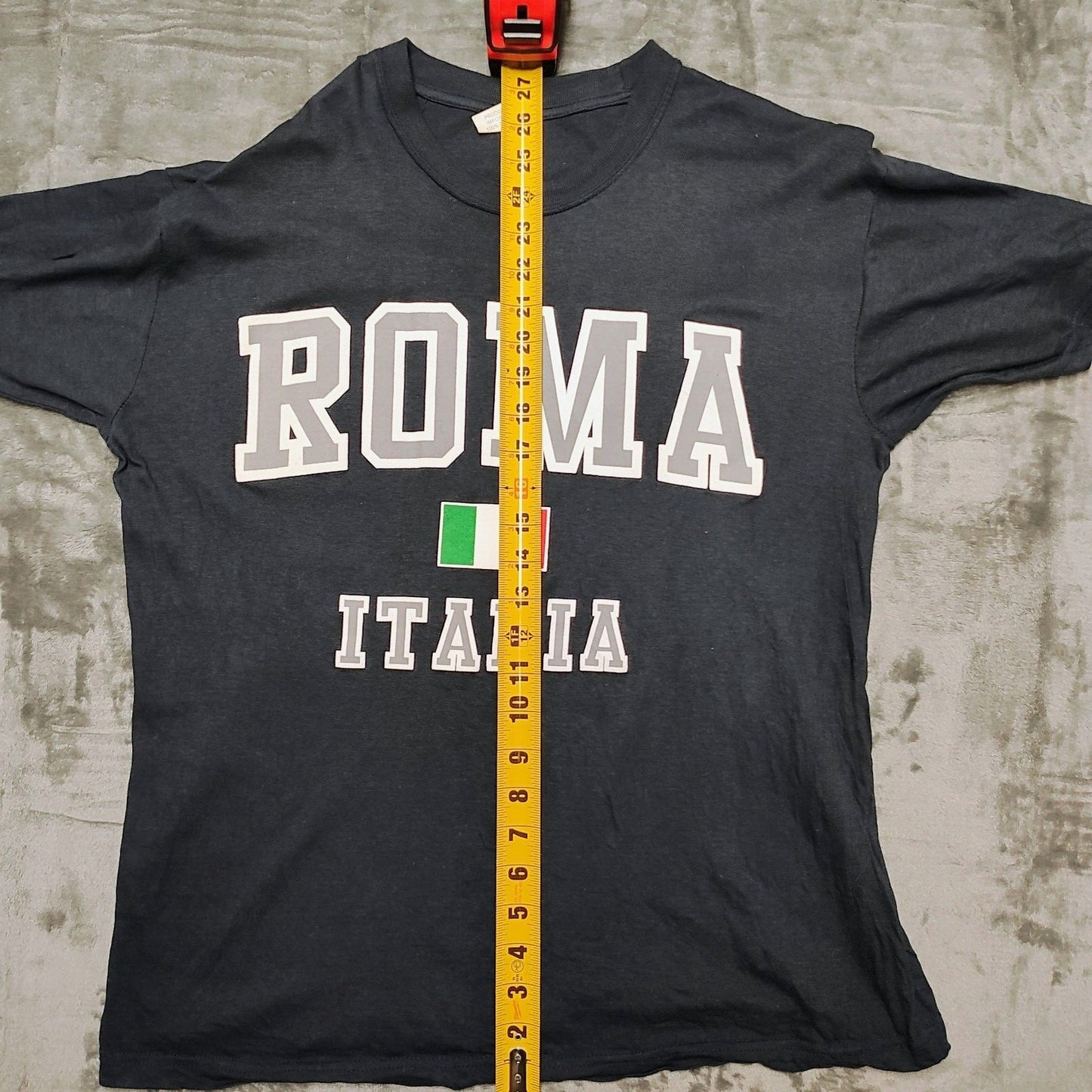 Original Carisma "Roma Italia" Italian Flag Blue Graphic T-Shirt (Womens XL)