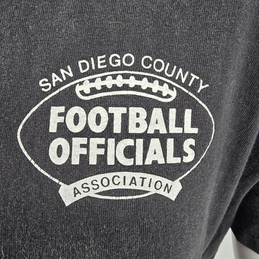 Vintage 1990s San Diego County Football Officials Association Black T-Shirt (L)