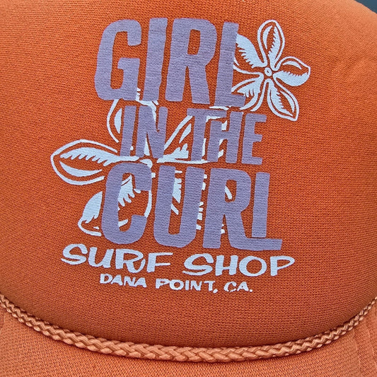 Girl In The Curl Surf Shop Dana Point, CA. Orange Otto Trucker Hat