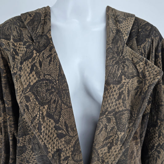 Vintage 1980s Christian Lauren Butterfly Pattern Oversized Blazer Jacket (M)