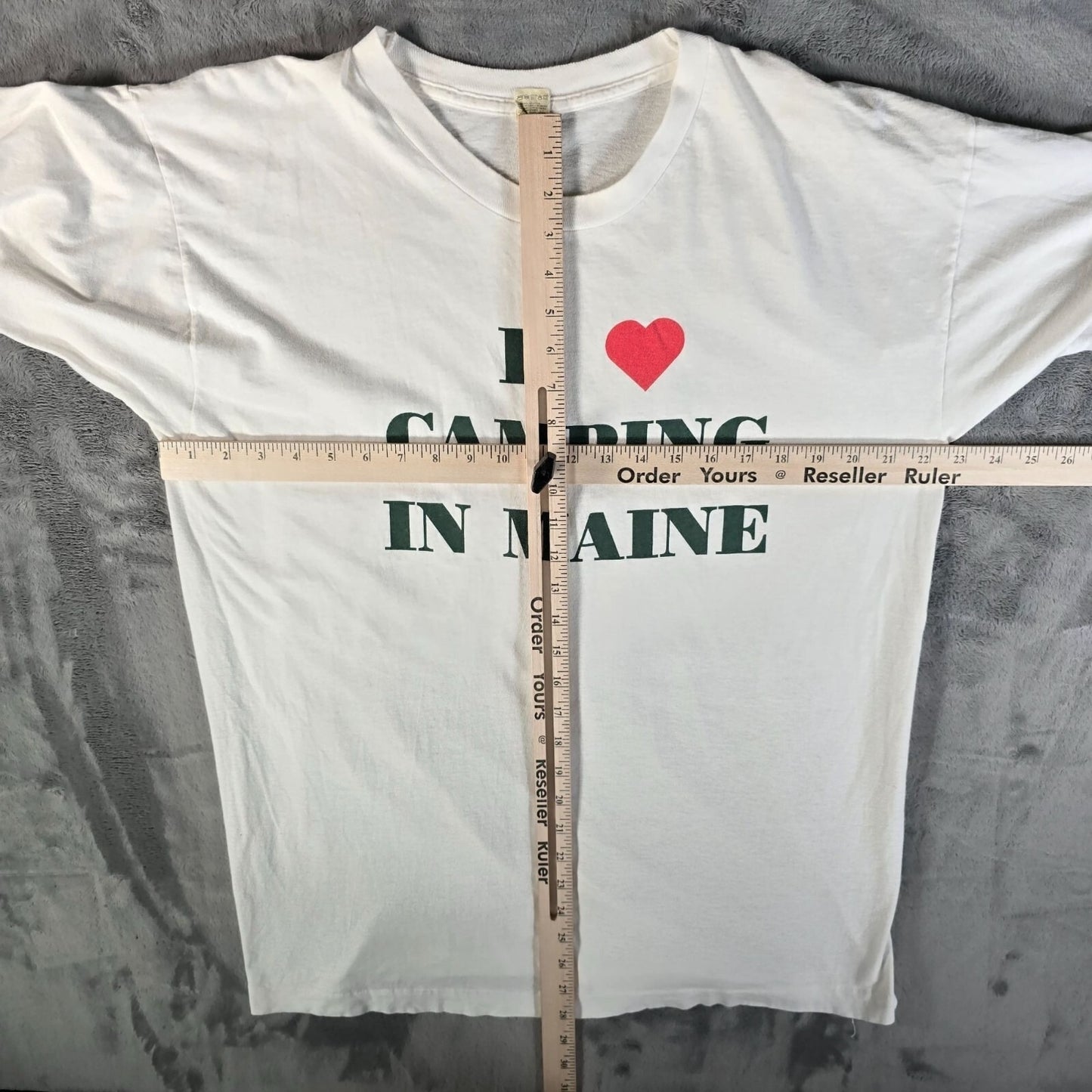 Vintage 1980s Screen Stars "I Love Camping in Maine" White T-Shirt (L/XL)
