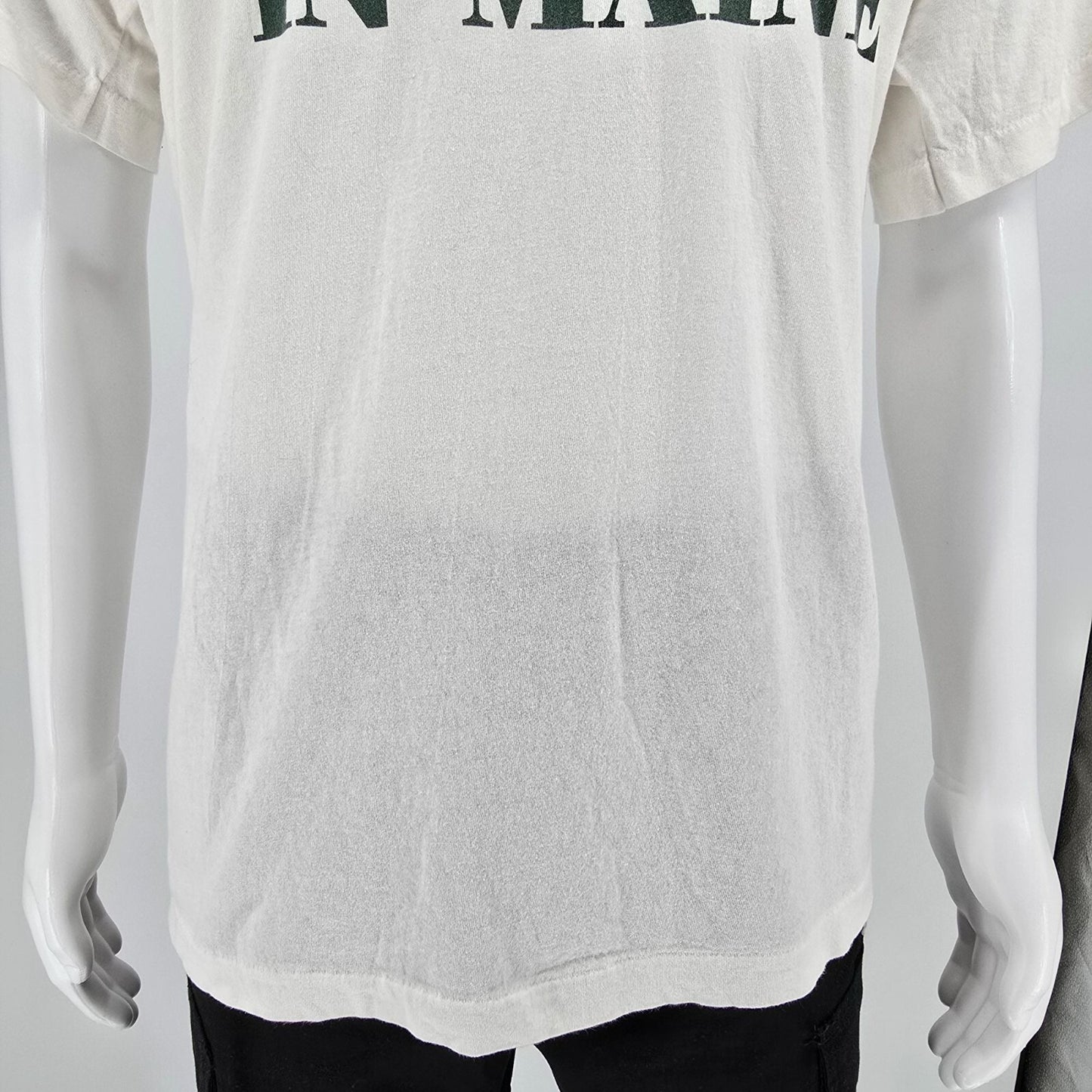 Vintage 1980s Screen Stars "I Love Camping in Maine" White T-Shirt (L/XL)