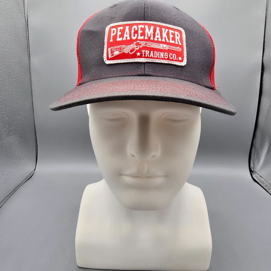 Peacemaker Trading Co. Patch Logo Gray & Red Snapback Richardson Trucker Hat
