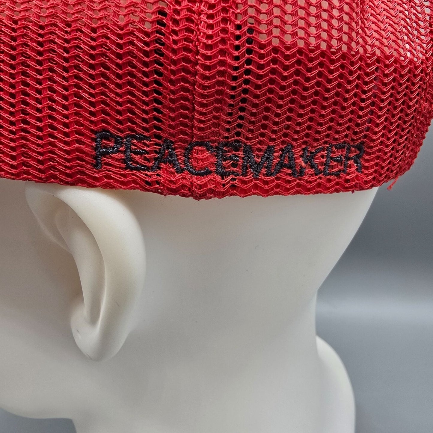 Peacemaker Trading Co. Patch Logo Gray & Red Snapback Richardson Trucker Hat