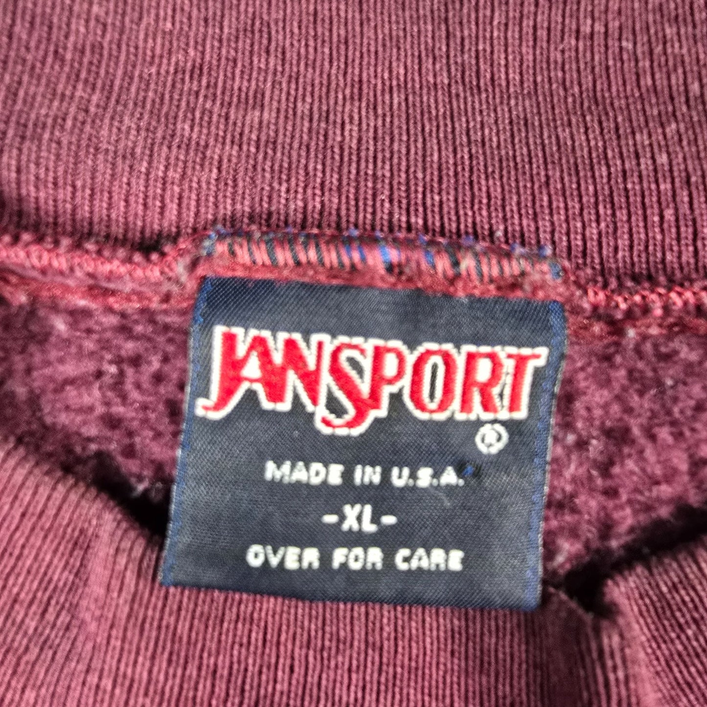 Vintage 1990s JanSport Made in USA "Earlham Classics" Burgundy Sweatshirt (XL)