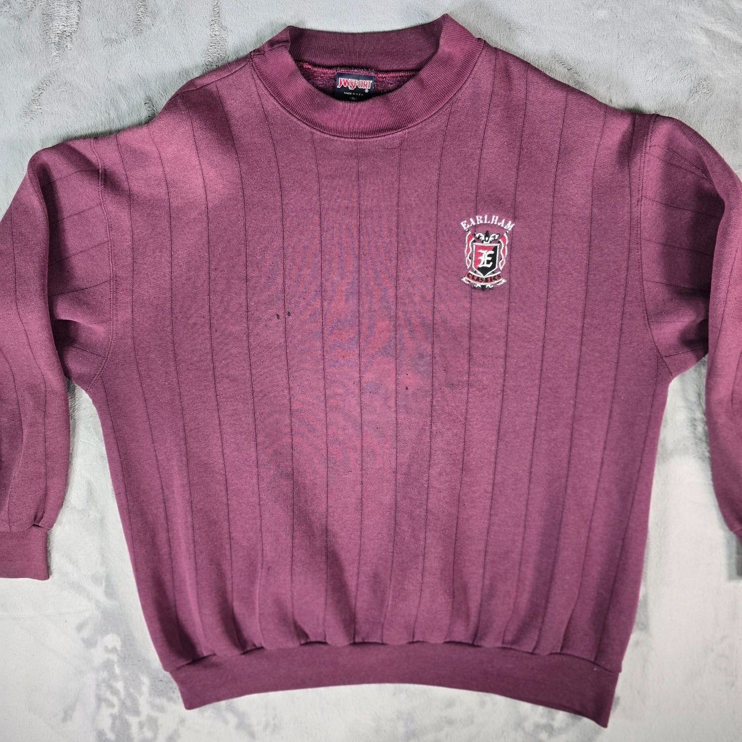 Vintage 1990s JanSport Made in USA "Earlham Classics" Burgundy Sweatshirt (XL)