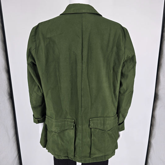 Vintage 1970s Swedish Military Olive Green M59 Field/Utility Coat (Large)