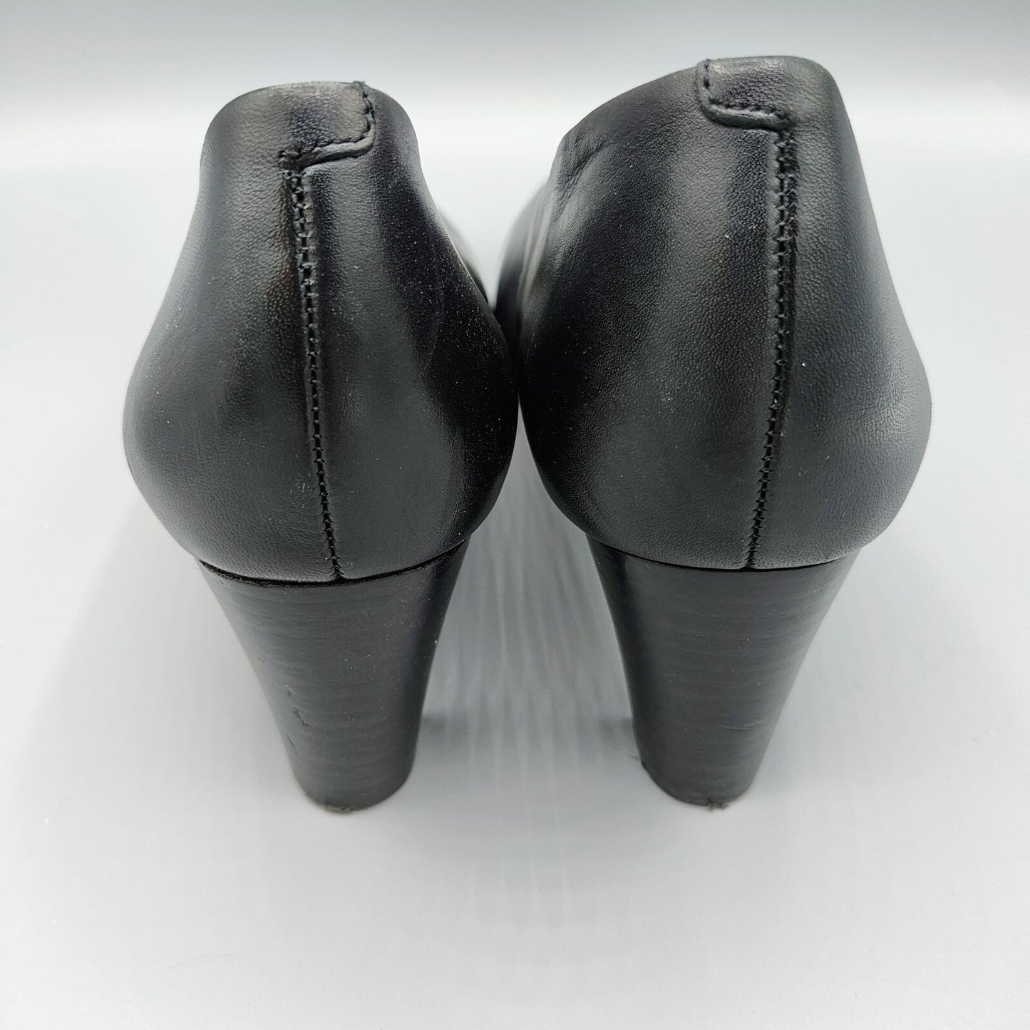 Lauren Ralph Lauren Womens Black Leather Block Heel Pumps (Size 8B)
