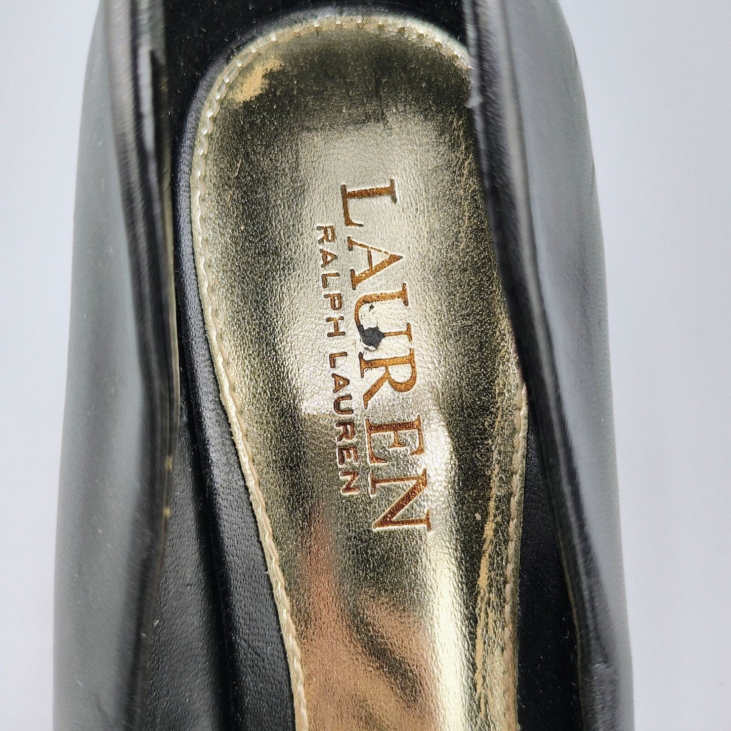 Lauren Ralph Lauren Womens Black Leather Block Heel Pumps (Size 8B)