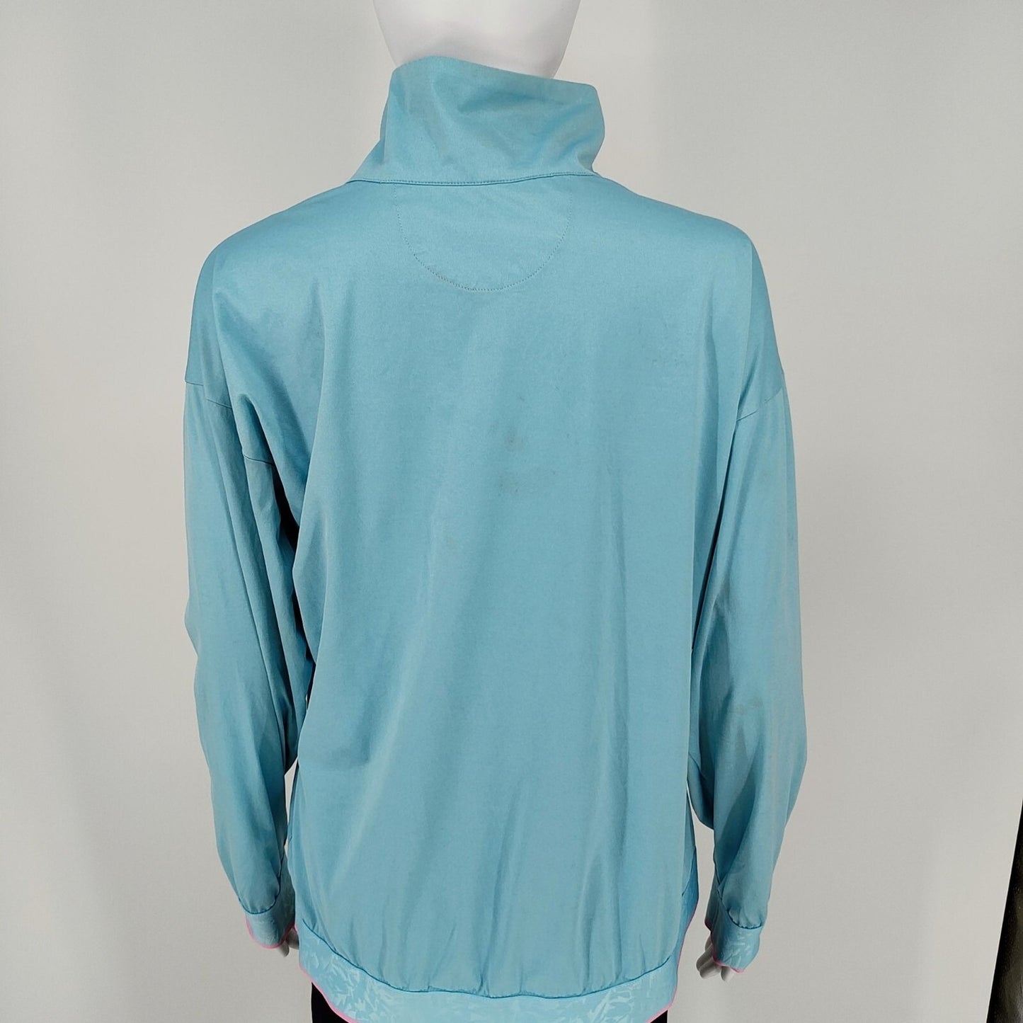 Adidas Womens Half-Zip Light Blue & Pink Pullover Jacket