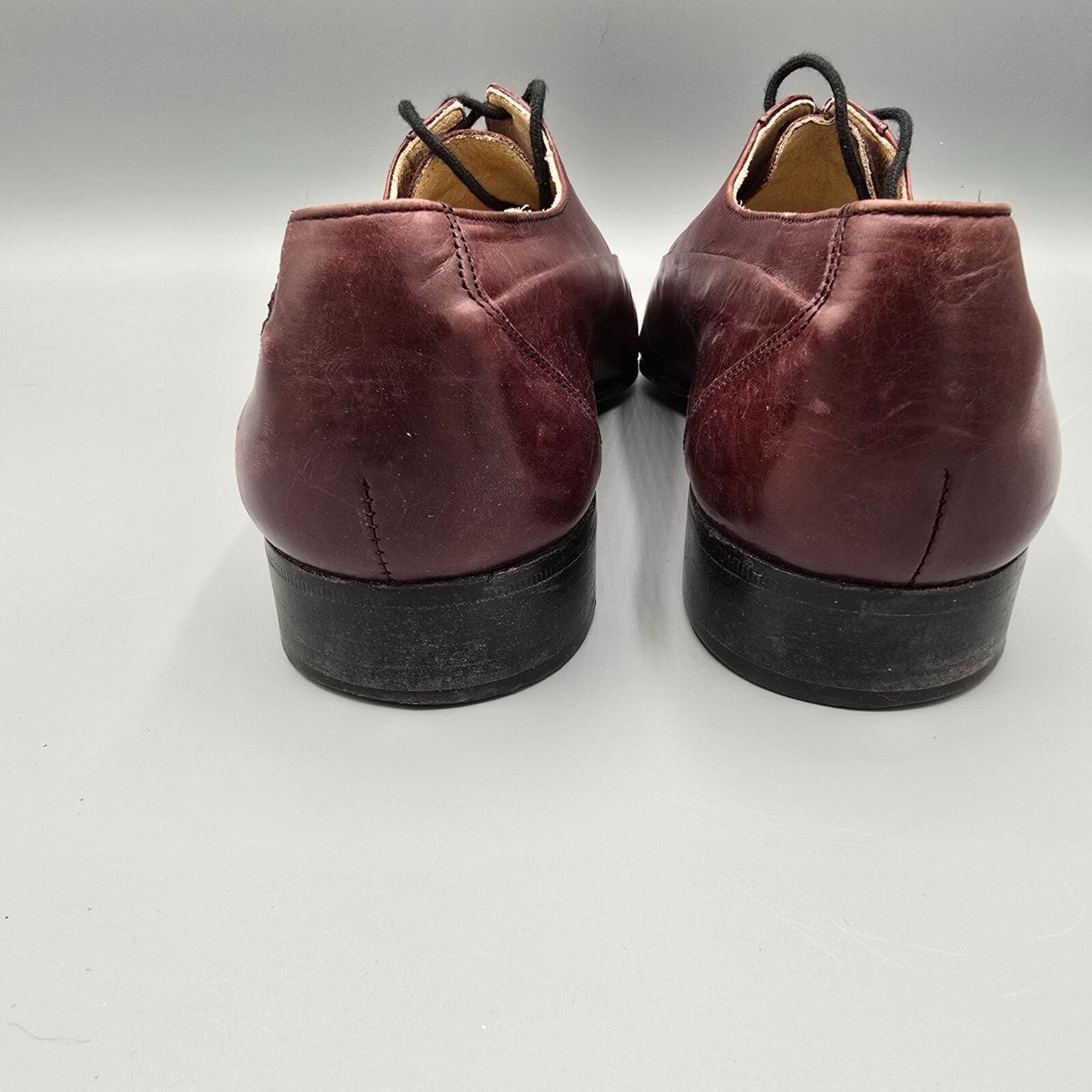 Brassboot Made in Italy Men's Burgundy Leather Oxford Dress Shoes (Size 7M)