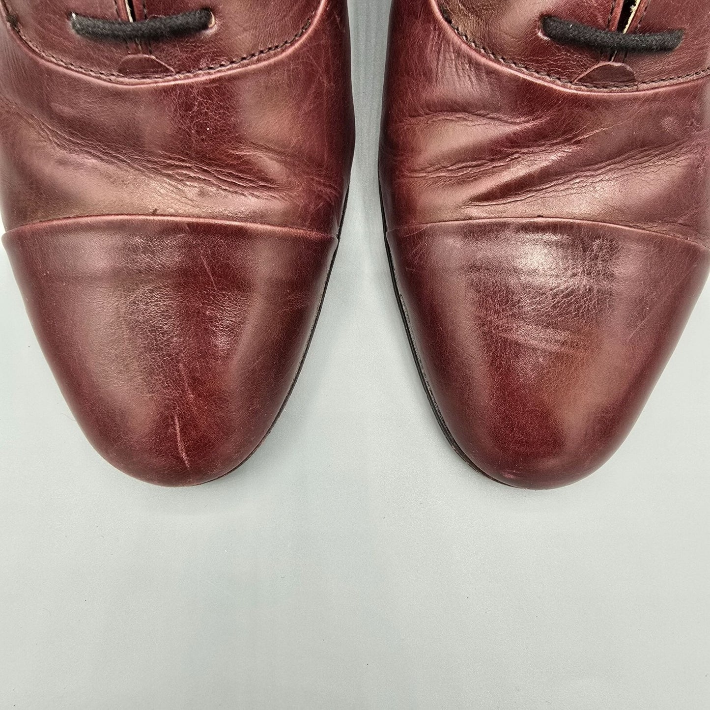 Brassboot Made in Italy Men's Burgundy Leather Oxford Dress Shoes (Size 7M)