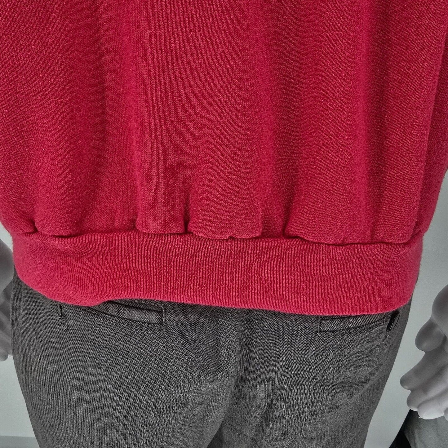 Vintage Distressed 1980s J.E. Morgan Fleecewear Raglan Pink Sweatshirt (M)