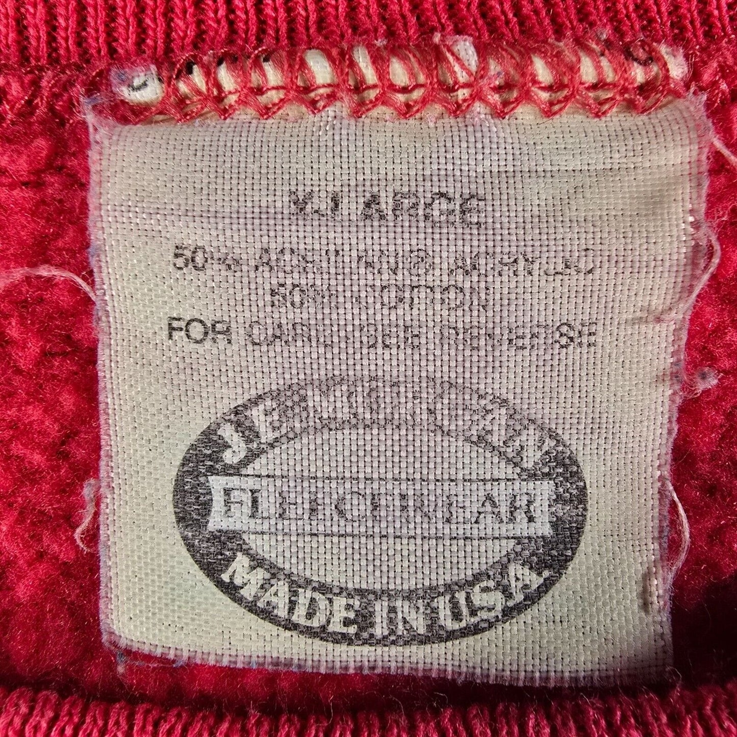Vintage Distressed 1980s J.E. Morgan Fleecewear Raglan Pink Sweatshirt (M)