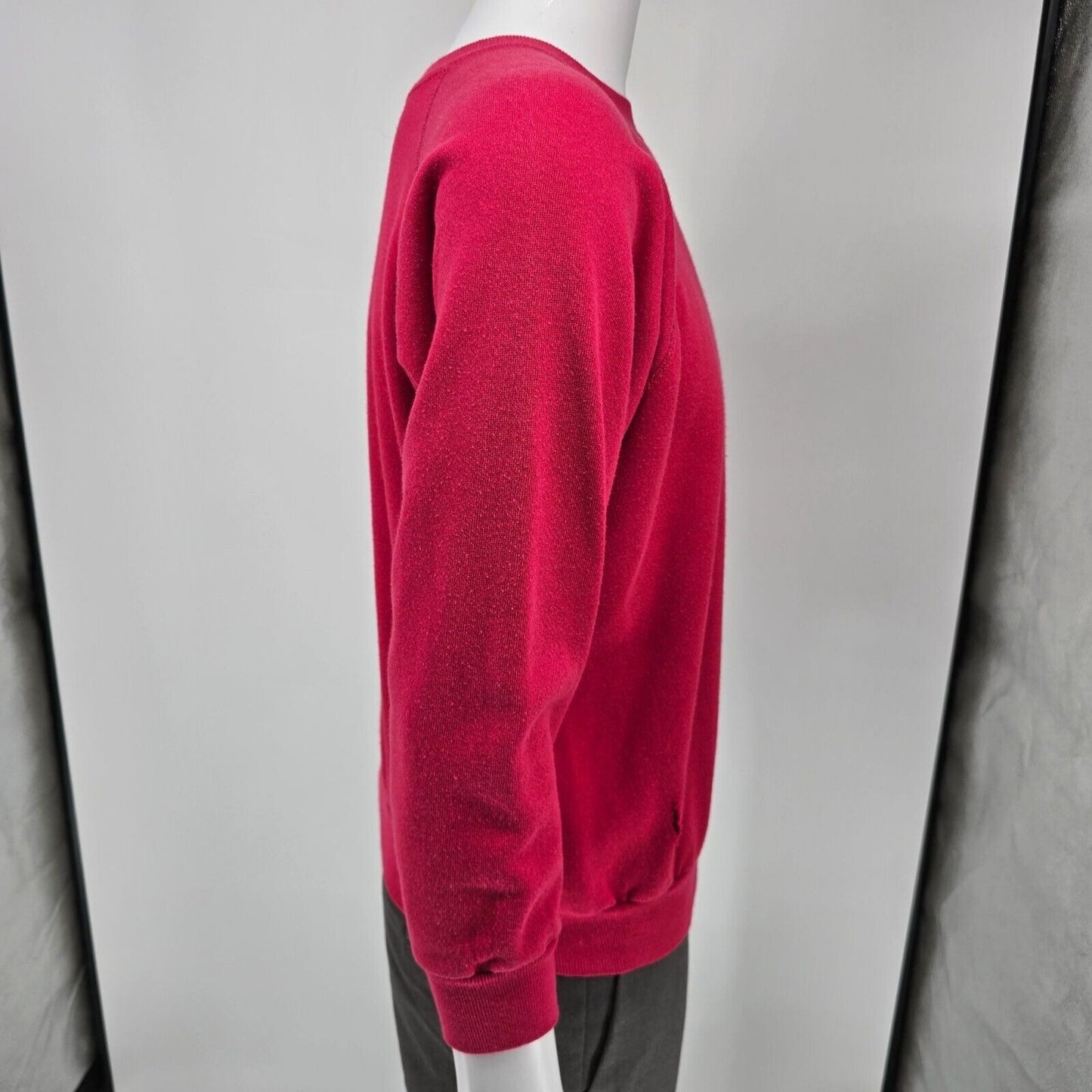 Vintage Distressed 1980s J.E. Morgan Fleecewear Raglan Pink Sweatshirt (M)