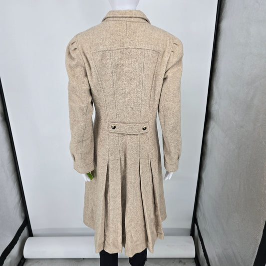 Vintage 1980s Jill Jr. Wool Blend Fit & Flare Herringbone Coat (M)