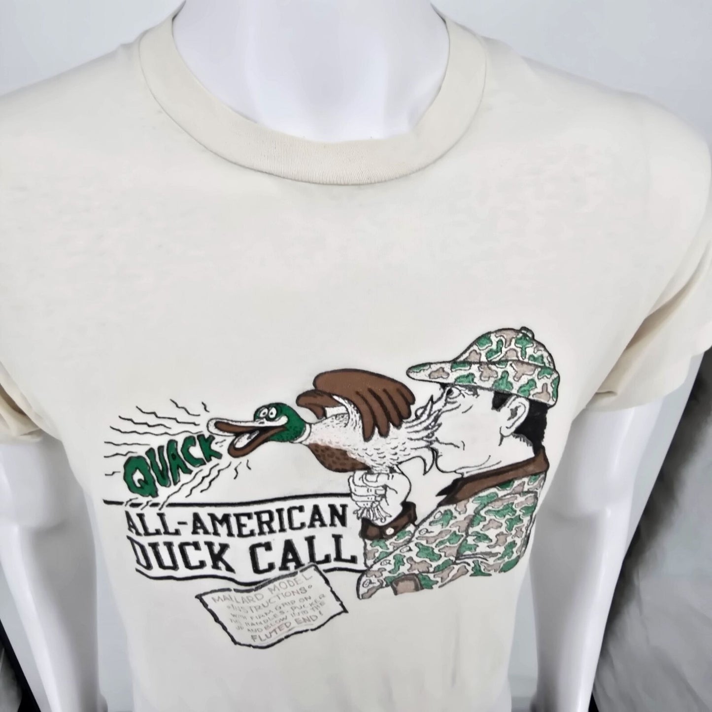 Vintage 1980s Screen Stars All-American Duck Call Thin Novelty T-Shirt (M)