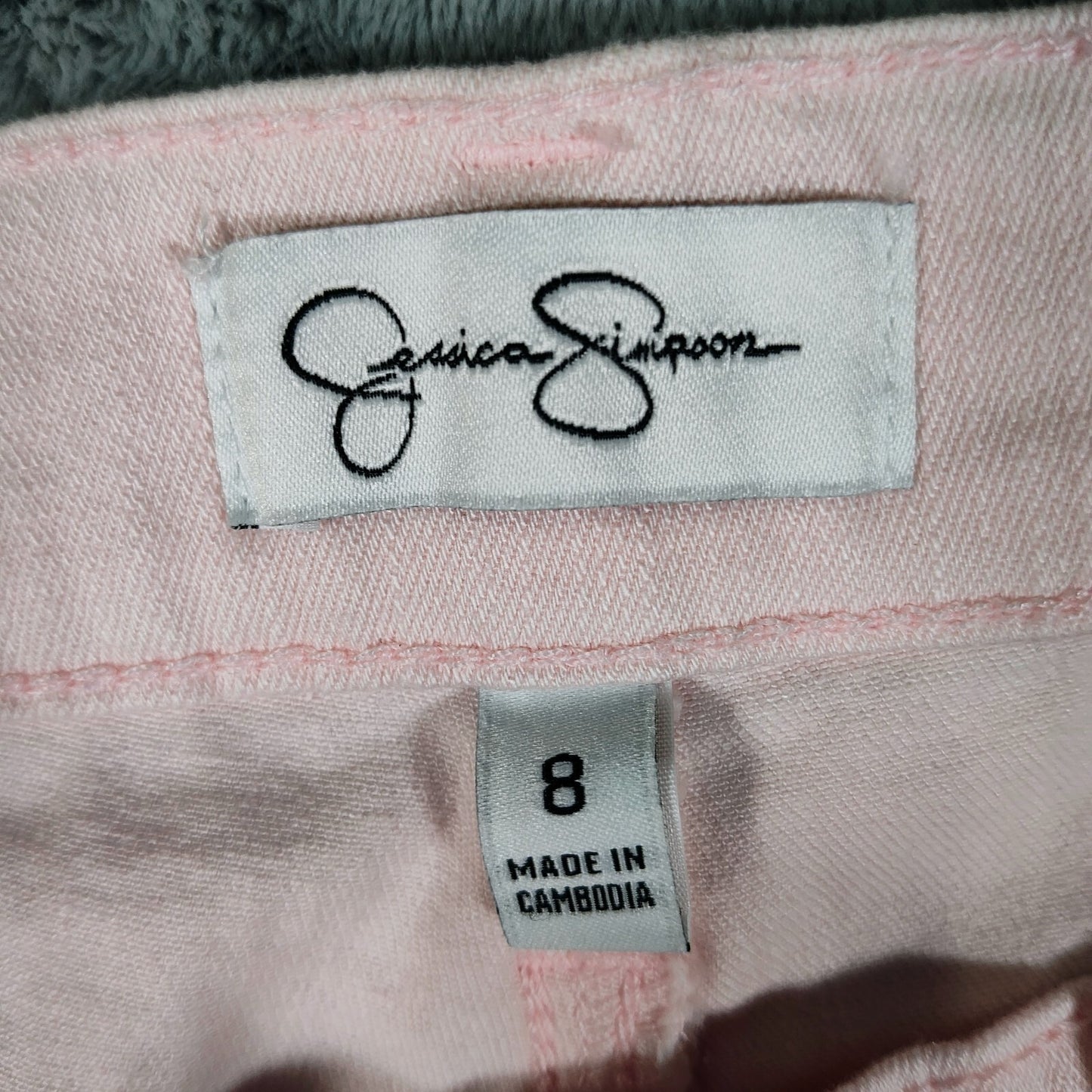 Jessica Simpson Women's Pink High Rise Relaxed Fit Side Slit Short (Size 8)