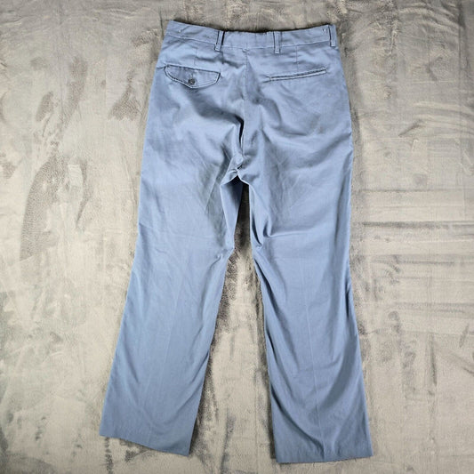 Vintage 1980s Wrangler Made in USA Light Blue Western Dress Slacks (32x29) *Flaw