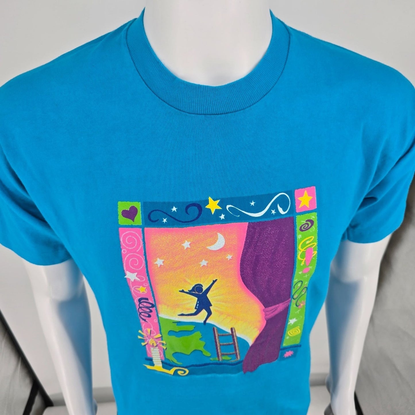 Vintage 1990s Girl Scouts 1998 "Just Imagine" Single Stitch Blue T-Shirt (M)