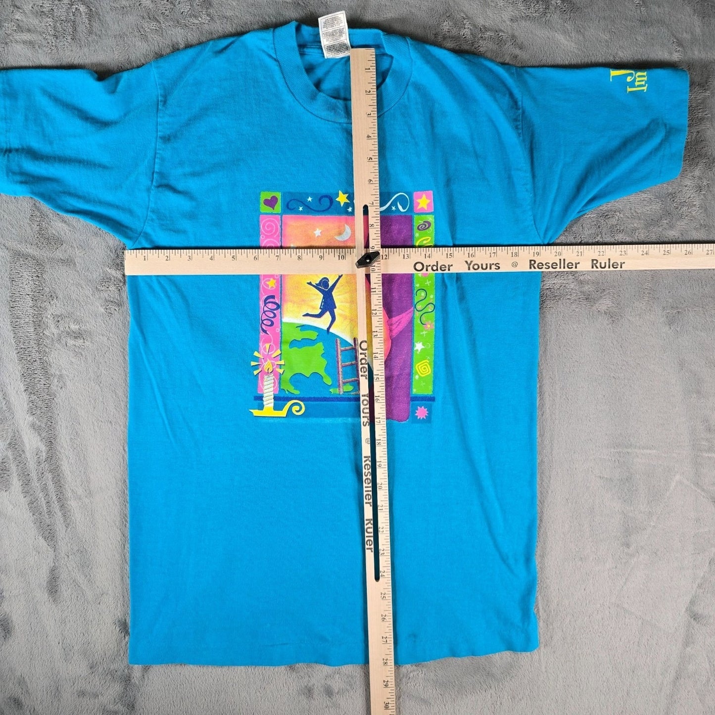 Vintage 1990s Girl Scouts 1998 "Just Imagine" Single Stitch Blue T-Shirt (M)