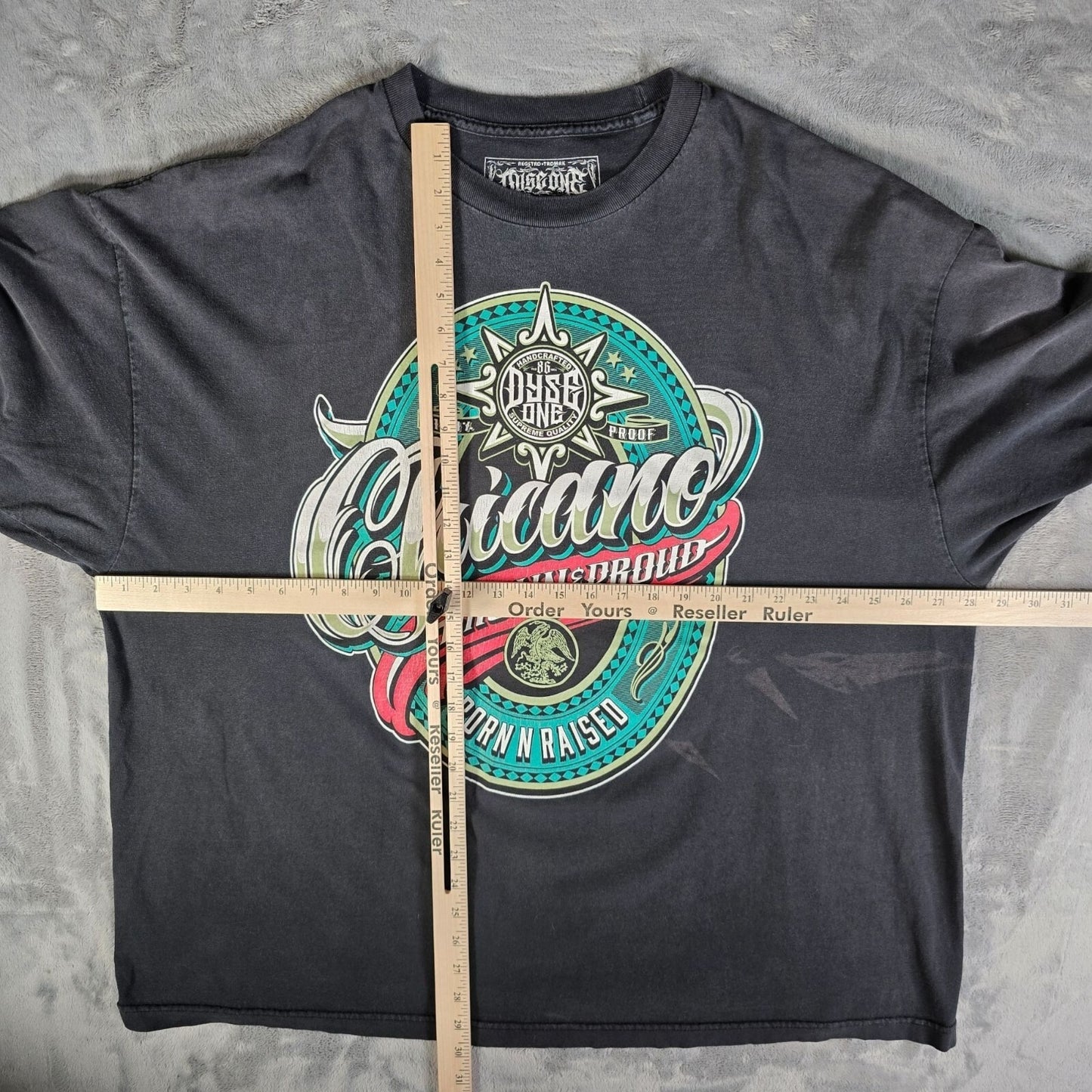 2010s Dyse One Chicano Born N Raised "Brown & Proud" Black T-Shirt (3XL) *Fair