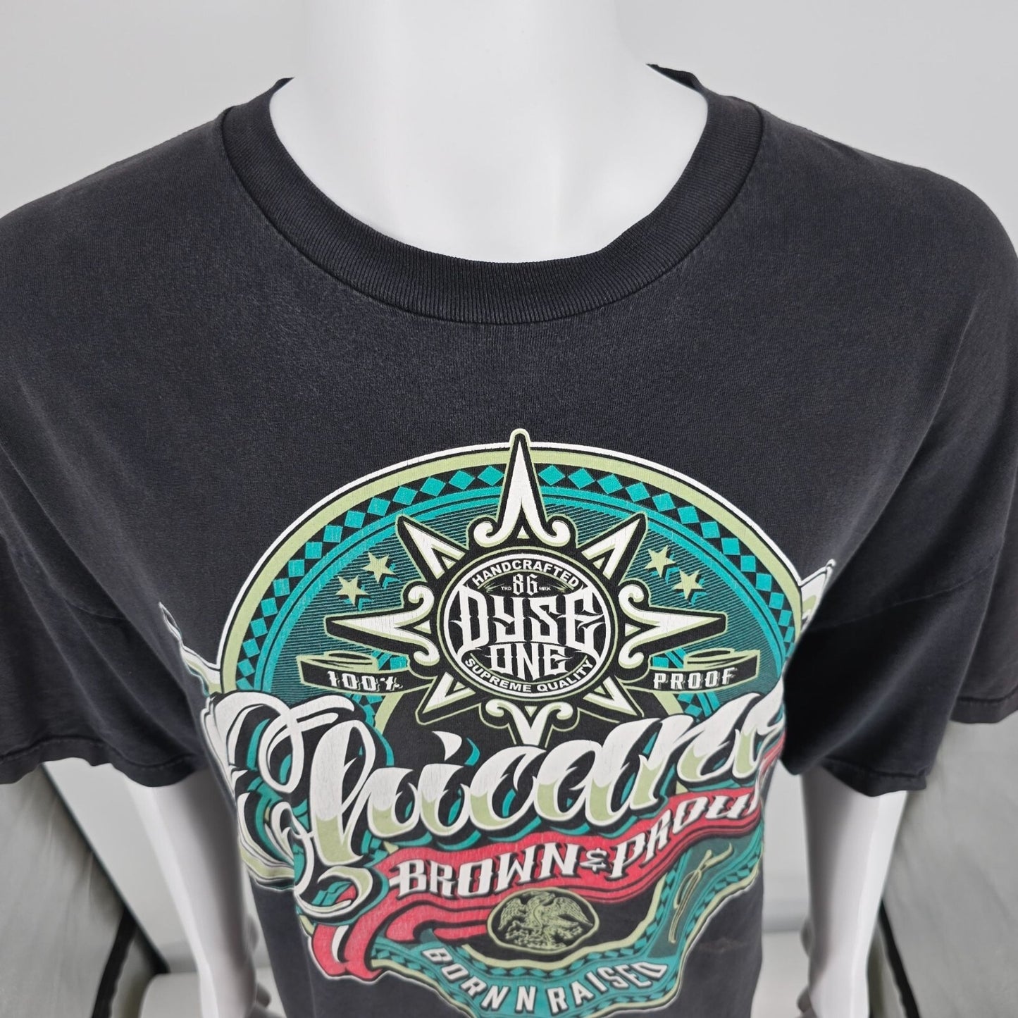 2010s Dyse One Chicano Born N Raised "Brown & Proud" Black T-Shirt (3XL) *Fair
