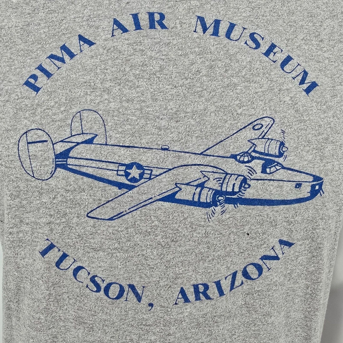 Vintage 1990s Pima Air Museum Tucson, Arizona B-24 Bomber Plane Gray T-Shirt (M)