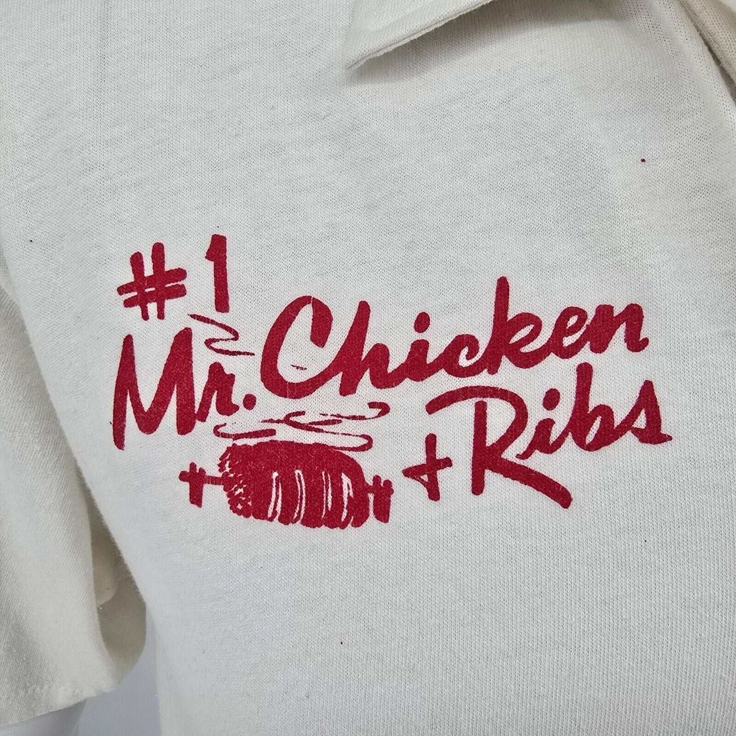 Vintage 1980s Sportswear #1 Mr. Chicken + Ribs "Krash Dog Kelly" Polo Shirt (L)