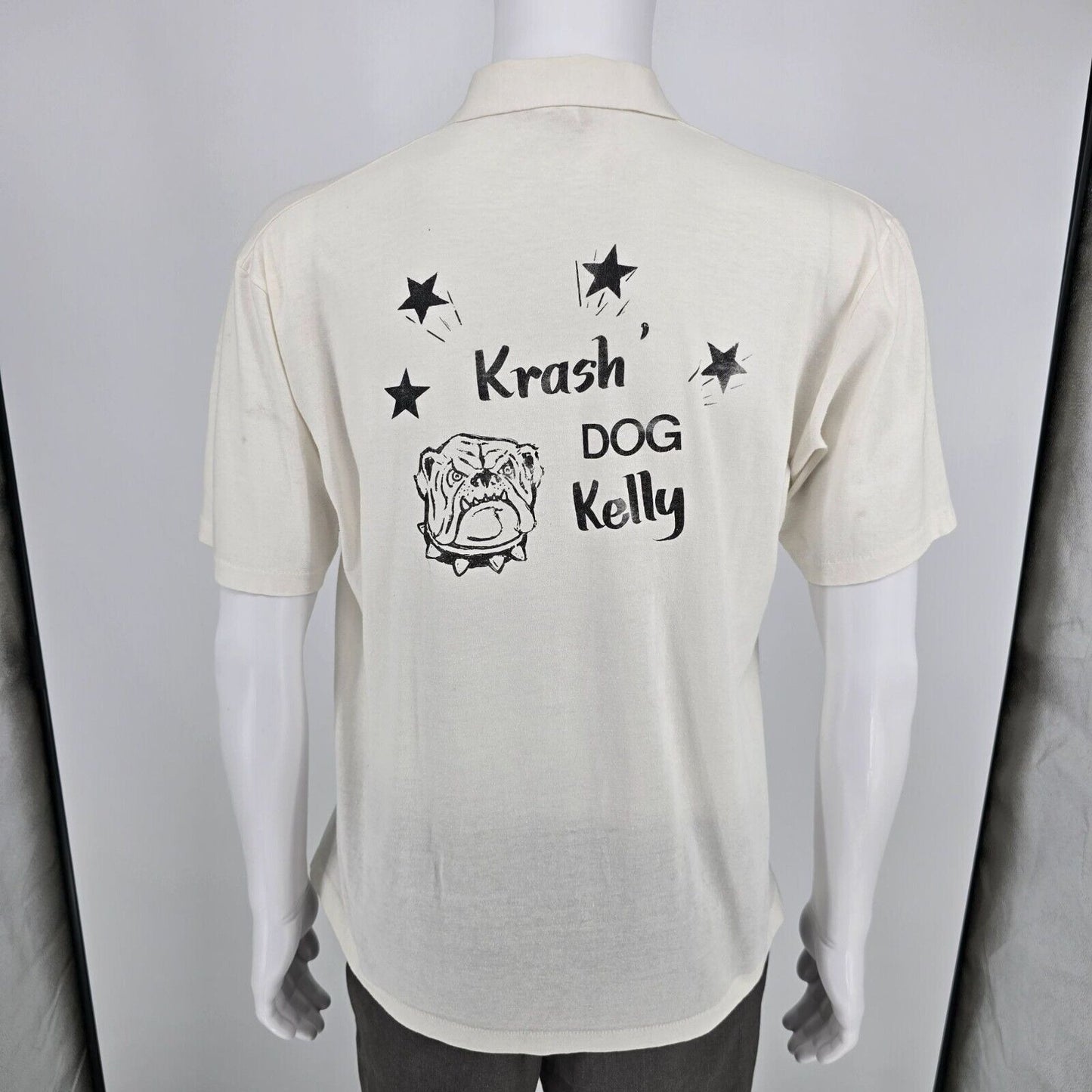 Vintage 1980s Sportswear #1 Mr. Chicken + Ribs "Krash Dog Kelly" Polo Shirt (L)