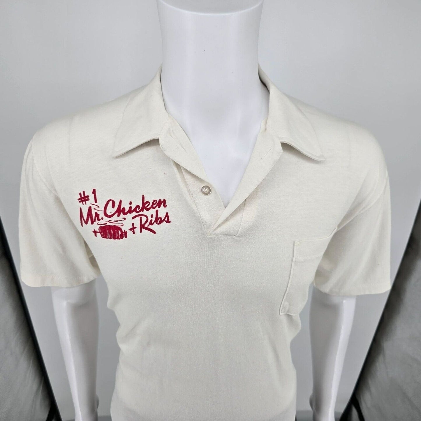 Vintage 1980s Sportswear #1 Mr. Chicken + Ribs "Krash Dog Kelly" Polo Shirt (L)